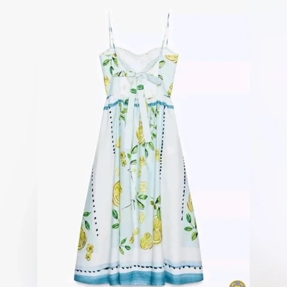 Zara Lemon Print cotton Dress NWT - Picture 12 of 13